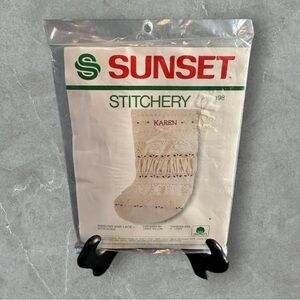 Sunset stitchery #198 ribbons and lace stocking sealed